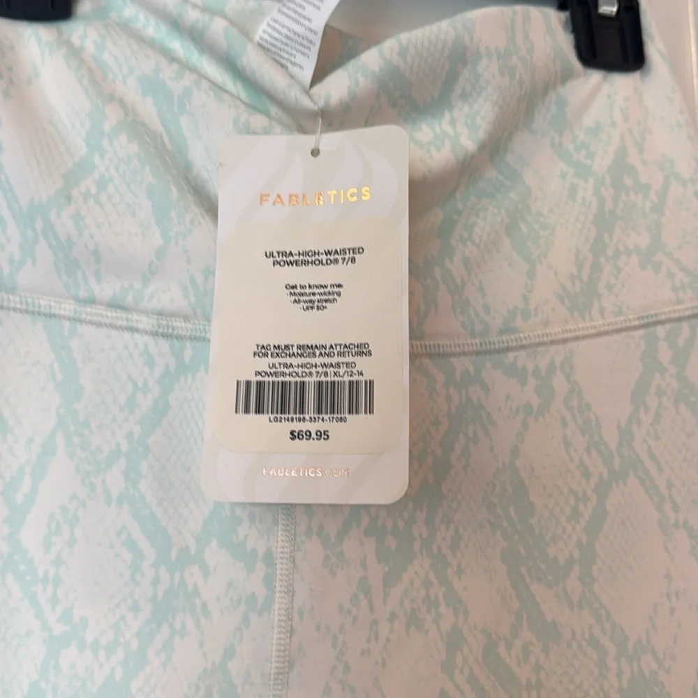 Ultra high waisted powerhold  7/8 Mint Green Snake Print Leggings size XL NWT - Picture 4 of 9